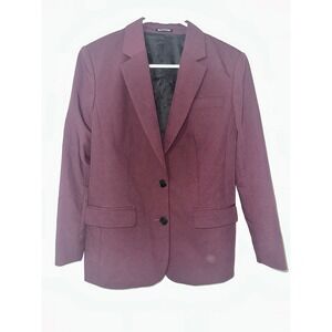 SuitShop Womens Blazer Jacket Burgundy Two Button Business Casual Career Size‎ S
